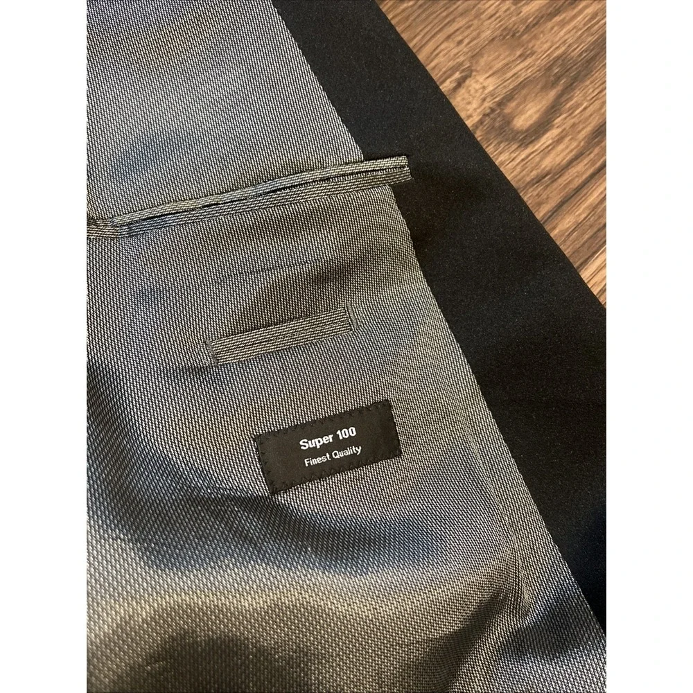 HUGO BOSS Men's Tuxedo Suit Color Black 48L Black 100% Virgin Wool